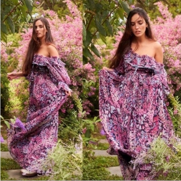 Love Shack Fancy Judah Midnight Light Maxi Dress Size 4 - Picture 13 of 13